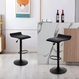 Barkruk - draaibaar - voetensteun - 54-76 cm - zwart kunstleer