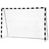 Voetbaldoel - 300x160cm - met net en haringen - gestreept