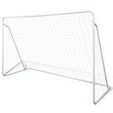 Voetbaldoel - 240x160cm - met net en haringen - wit