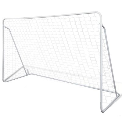 Voetbaldoel - 240x160cm - met net en haringen - wit