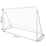Voetbaldoel - 240x160cm - met net en haringen - wit