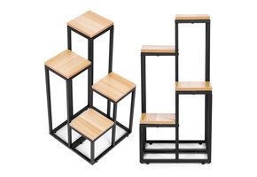 Plantenstandaard - 4 planken - metaal - 34x34x69,5 cm - licht