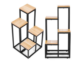 Plantenstandaard - 4 planken - metaal - 34x34x69,5 cm - licht