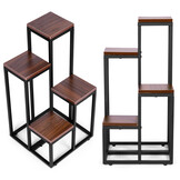 Plantenstandaard - 4 planken - metaal - 34x34x69,5 cm - donker