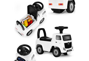 Loopauto - vrachtwagen - opbergruimte - 19,5 x 49 x 20 cm - wit