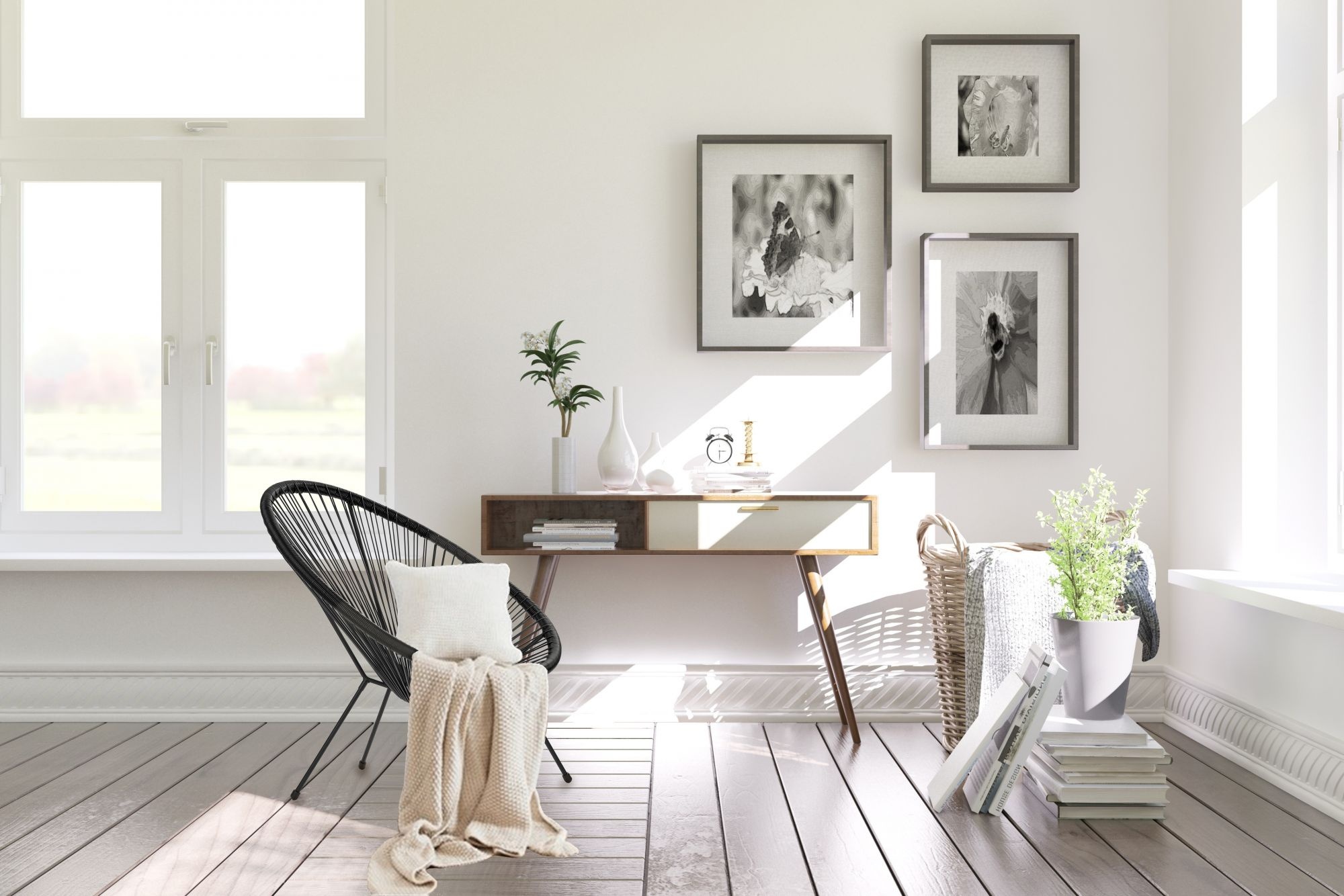 Lounge stoel voor buiten - rattan - 80 x 67 x 60 cm - zwart