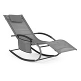 Ligbed tuin - ligstoel - 89x140x63 cm - met organizer - grijs