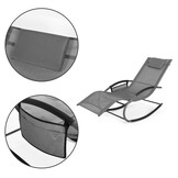 Ligbed tuin - ligstoel - 89x140x63 cm - met organizer - grijs