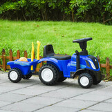 Speelgoed tractor - met aanhanger - interactief stuur - blauw