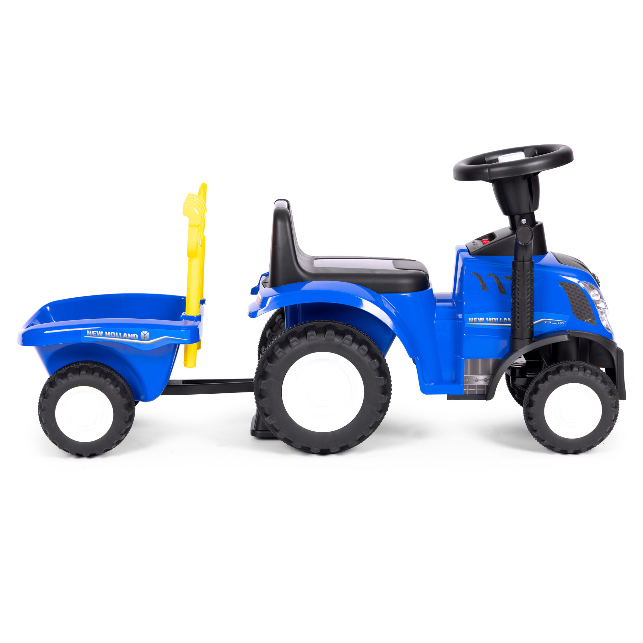 Speelgoed tractor - met aanhanger - interactief stuur - blauw