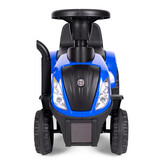 Speelgoed tractor - met aanhanger - interactief stuur - blauw