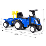 Speelgoed tractor - met aanhanger - interactief stuur - blauw