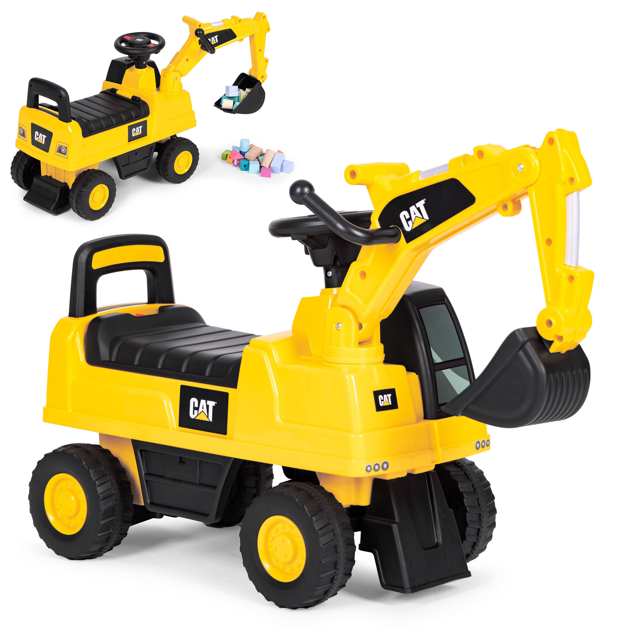 Graafmachine speelgoed - interactief stuur - geluiden - geel