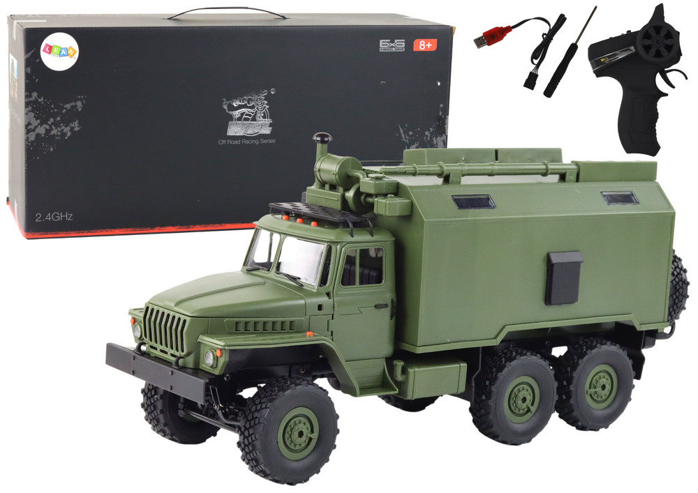 Rc militaire vrachtwagen - 1:16 schaal - vierwielaandrijving - LED-koplampen