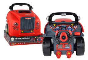 Vrachtwagen speelgoed - rood - 35x33x37 cm - doe-het-zelf set