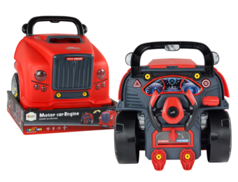 Vrachtwagen speelgoed - rood - 35x33x37 cm - doe-het-zelf set