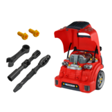 Vrachtwagen speelgoed - rood - 35x33x37 cm - doe-het-zelf set