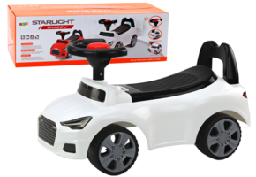 Loopauto - wit - 62 x 34 x 28 cm - met opbergvak