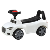 Loopauto - wit - 62 x 34 x 28 cm - met opbergvak