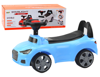 Loopauto - blauw - 62 x 34 x 28 cm - met opbergvak