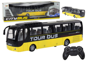 Bestuurbare bus - geel en zwart - 39 x 8 x 12 cm - lichtfunctie