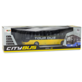 Bestuurbare bus - geel en zwart - 39 x 8 x 12 cm - lichtfunctie