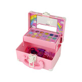 Make up set kinderen - roze eenhoornmotief - 17x17x9 cm - artistieke ontwikkeling