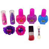 Make up set kinderen - roze eenhoornmotief - 17x17x9 cm - artistieke ontwikkeling
