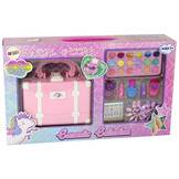 Make up set kinderen - roze eenhoornmotief - 17x17x9 cm - artistieke ontwikkeling