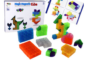 Magnetische puzzel - mix van kleuren - 2x2x2 cm - ontwikkelt handvaardigheden