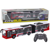 Rc stadsbus - rood/wit - 44.5 x 7.5 x 7 cm - lichteffecten