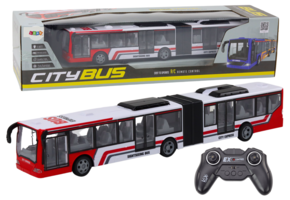 Rc stadsbus - rood/wit - 44.5 x 7.5 x 7 cm - lichteffecten
