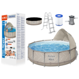 Opzetzwembad - 396 x 107 cm - meerlaags materiaal - incl. pomp