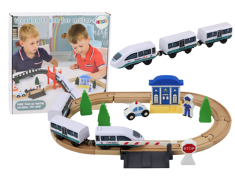 Houten treinbaan - 320 cm lang - incl. accessoires - +3 jaar
