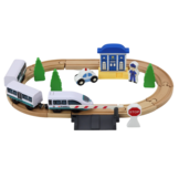 Houten treinbaan - 320 cm lang - incl. accessoires - +3 jaar