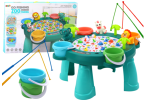 Visspel - groene visarcade tafel - 45 vissen - 4 hengels