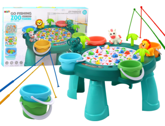 Visspel - groene visarcade tafel - 45 vissen - 4 hengels