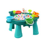 Visspel - groene visarcade tafel - 45 vissen - 4 hengels