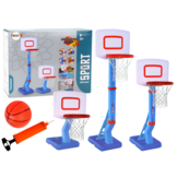 Basketbal standaard - blauw - verstelbaar 70-138 cm - incl. bal en pomp