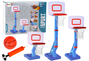 Basketbal standaard - blauw - verstelbaar 70-138 cm - incl. bal en pomp