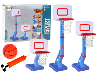 Basketbal standaard - blauw - verstelbaar 70-138 cm - incl. bal en pomp