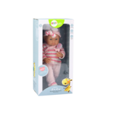 Levensechte babypop - roze kleding - 39 x 18 x 10.5 cm - beweegbaar