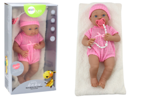 Speelgoed pop - roze outfit - 39x18x10 cm - beweegbaar