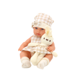 Babypop met draagbaar bedje - 35x17x8 cm - beweegbaar - educatief