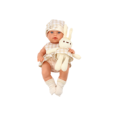 Babypop met draagbaar bedje - 35x17x8 cm - beweegbaar - educatief