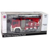 Brandweerauto speelgoed - rood - 40x16x23 cm - kan water spuiten