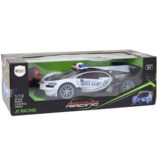 Bestuurbare politieauto - wit - 34 x 15.5 x 9 cm - lichteffecten