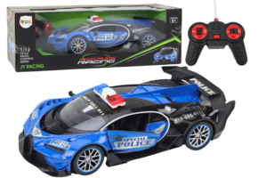 Bestuurbare politieauto - blauw - 1:12 schaal - lichteffecten