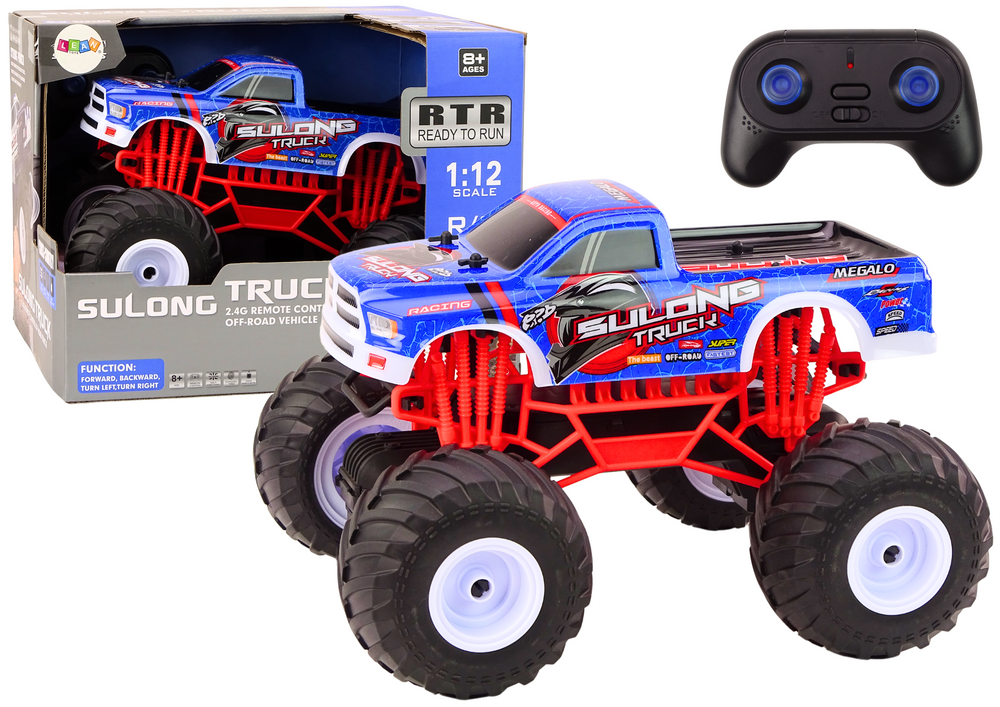 Rc truck - blauw - 1:12 schaal - 33 x 29.5 x 25 cm