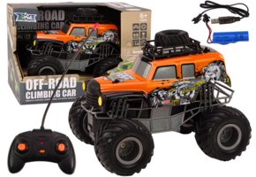 Bestuurbare auto - oranje - 27 x 23 x 21.5 cm - off-road